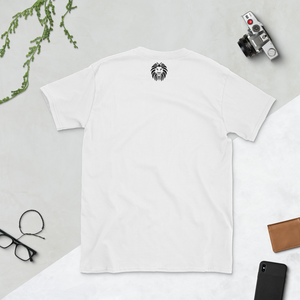 RLM Short-Sleeve Men’s  White T-Shirt (Lion’s head on back RLM Lettering left sleeve)