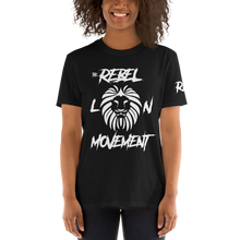 Load image into Gallery viewer, RLM Short-Sleeve Woman’s Black T-Shirt (RLM Letters on sleeve)