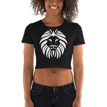 Load image into Gallery viewer, RLM Women’s Black Crop Tee Lion Head