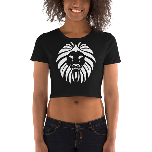 RLM Women’s Black Crop Tee Lion Head