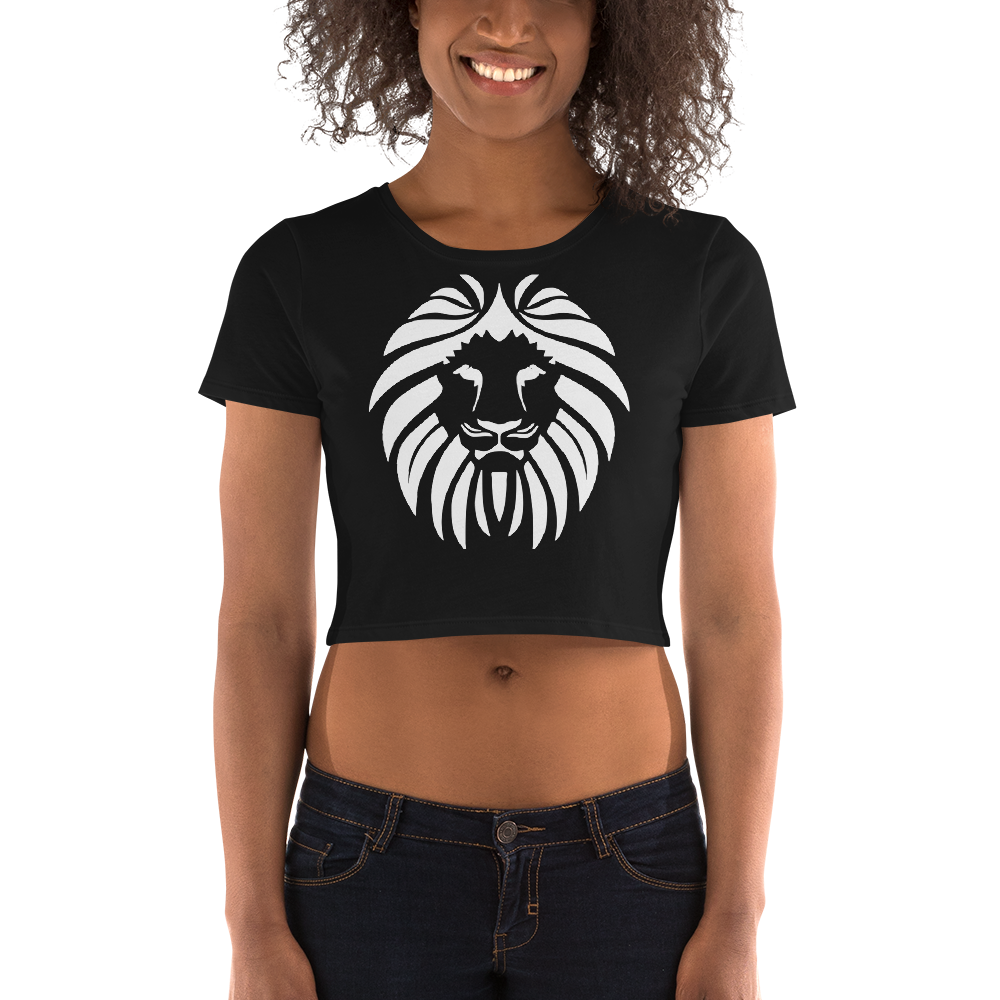 RLM Women’s Black Crop Tee Lion Head